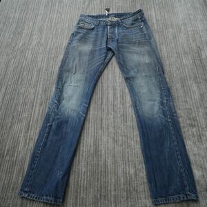 Porsche Design Jeans Men Blue Made In Italy Blue Button Straight Denim 34x34